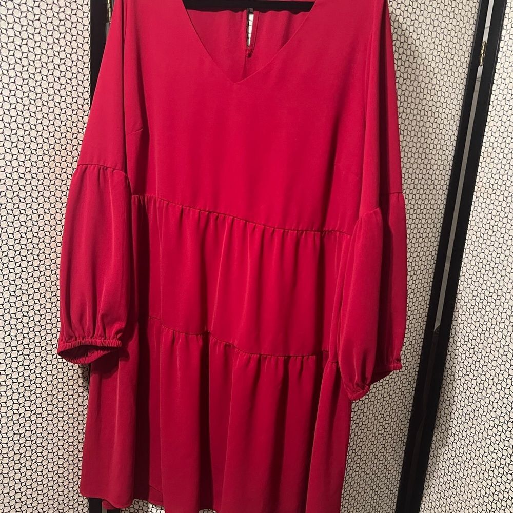 Pinup Fashion Red Tiered Babydoll Dress – Size 20W